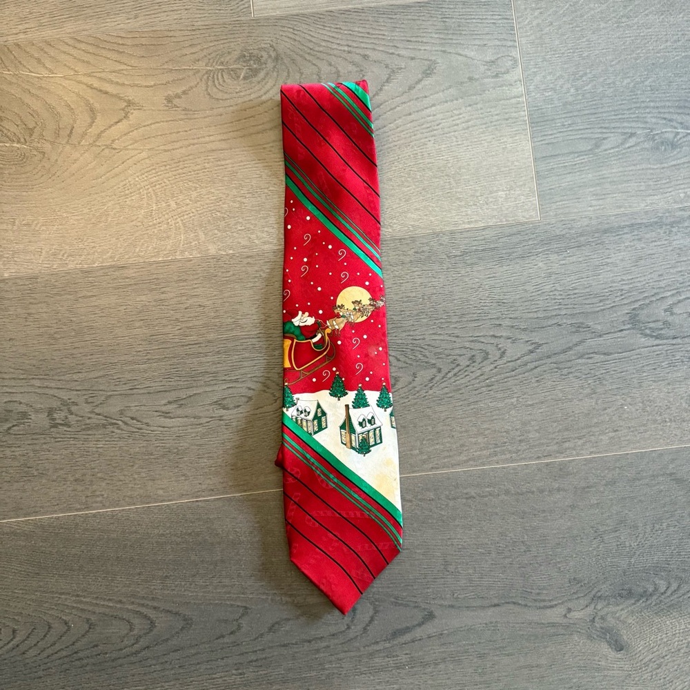 Vintage silk Christmas Santa tie